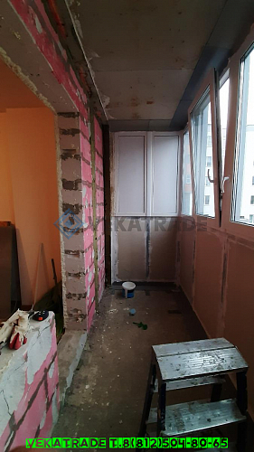 Петродворцовый район, ул. Парковая 16-4, остекление и отделка балкона