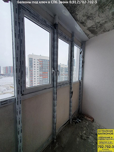 Красносельский район, пр. Героев д.18, остекление балкона альпинистами