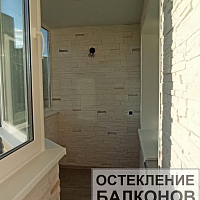 Фотоотчет ремонта на балконе под ключ. Отделка балкона декоративным камнем