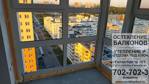 Приморский район, Суздальское шоссе 26-2, замена фасадного остекления