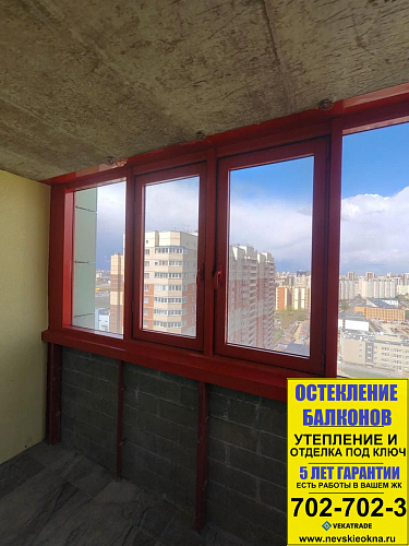 Московский район, ш. Пулковское 38-7, замена фасадного остекления балкона альпинистами