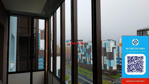 Приморский район, Комендантский 64-1, ремонт балкона под ключ с кондиционером