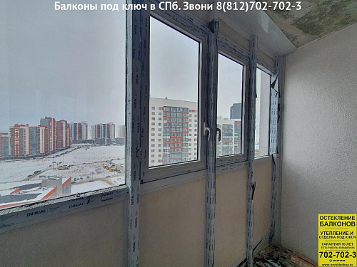 Красносельский район, пр. Героев д.18, остекление балкона альпинистами
