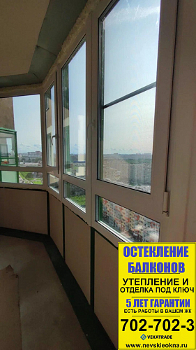 Мурино, Воронцовский бульвар 10, замена холодного фасадного остекления балкона на теплое