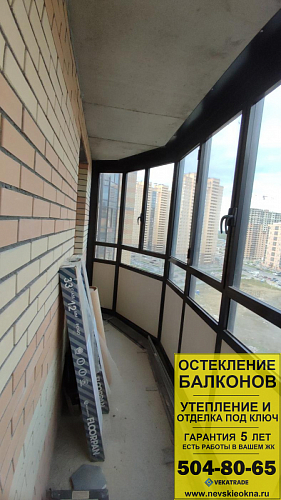 Парголово, ул. Заречная 45-2, замена фасадного остекления на балконе