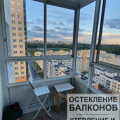 Замена фасадного остекления балкона ЖК Новоорловский в СПб