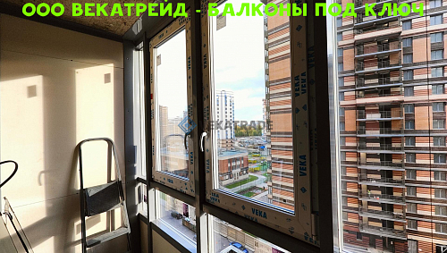 Приморский район, Богатырский пр. 2А, остекление лоджии альпинистами