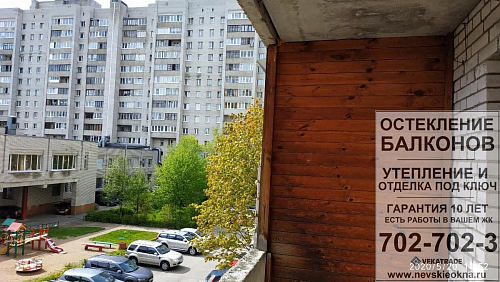 Выборгский район, пр. Энгельса 139-21, остекление 3х метровой лоджии