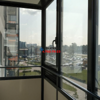 Московский район, пр. Дунайский 14-1, балкон - кабинет с отделкой камнем