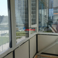 Московский район, пр. Дунайский 14-1, балкон - кабинет с отделкой камнем