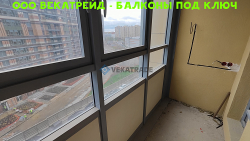 Приморский район, Богатырский пр. 2А, остекление лоджии альпинистами
