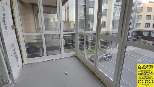 Красносельский район, ул. Катерников 6, остекление 3х метрового балкона