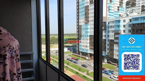 Приморский район, Комендантский 71-1, замена фасадного остекления лоджии