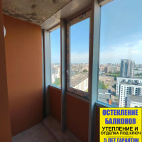 Выборгский район, пр. Просвещения 43, замена холодного остекления на теплое альпинистами