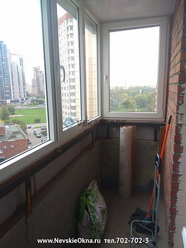 Кировский район, пр. Стачек 105-2, отделка балкона пластиковыми панелями