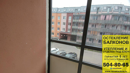 Московский район, Пулковское шоссе 73-3, замена холодного фасадного остекления лоджии