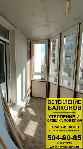Калининский район, пр. Маршала Блюхера 9-1, замена фасадного остекления