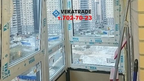 Парголово, ул. Фёдора Абрамова 16-1, теплое остекление балкона