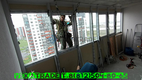 Красносельский район, пр. Героев 18, остекление лоджии альпинистами