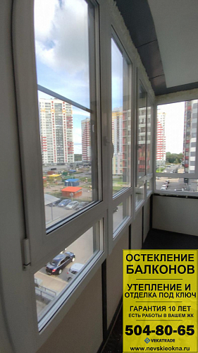 Невский район, тер. Усть Славянка, Советский пр 34-2-1, замена фасадного остекления балкона
