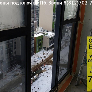 Фото замены холодного остекления лоджии ЖК Философия. СПб, 1й Предпортовый проезд 13
