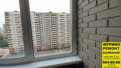 Мурино, шоссе в Лаврики 72-1, остекление балкона