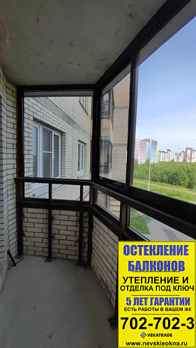 Мурино, ул. Шоссе в Лаврики 59-1, теплое остекление балкона