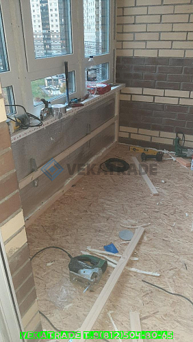 Парголово, ул. Михаила Дудина 25-2, остекление и отделка лоджии