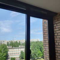 Калининский район, ул. Бутлерова 9-2, замена фасадного остекления альпинистами