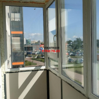Московский район, пр. Дунайский 14-1, балкон - кабинет с отделкой камнем