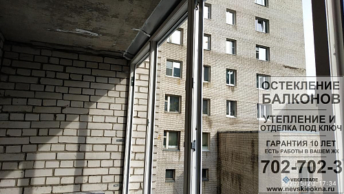 Выборгский район, пр. Энгельса 139-21, остекление 3х метровой лоджии