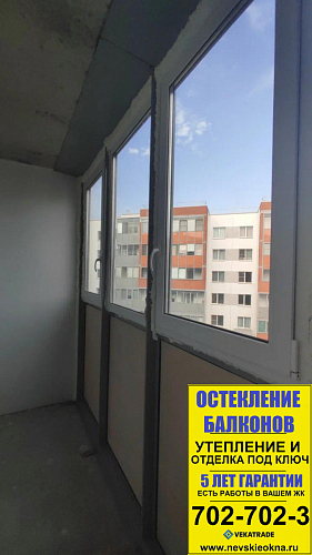 Петродворцовый район, ул. Парковая 14-1, замена фасадного остекления лоджии