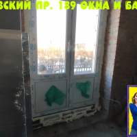 Московский район, пр. Московский 189, установка балконного блока в старом фонде без отделки оконных откосов