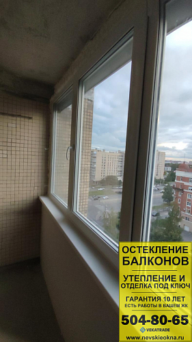 Выборгский район, ул. Композиторов 1-1, серия дома 1ЛГ-606, остекление лоджии