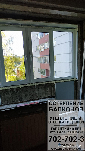 Выборгский район, ул. Симонова 7-1, серия дома 1-ЛГ-504-Д, установка теплого балконного блока