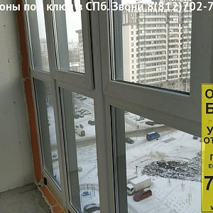 Фото замены холодного остекления лоджии ЖК Философия. СПб, 1й Предпортовый проезд 13
