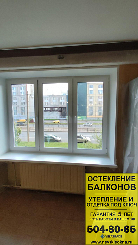 Калининский район, пр. Просвещения 104, серия дома 602, установка окна