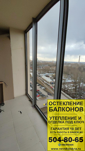 Невский район, Антокольский пер. 4-1, замена фасадного остекления на лоджии